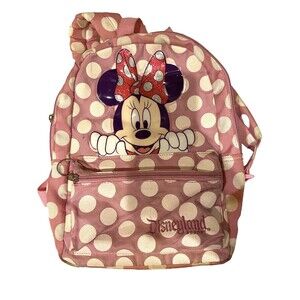 Disney Minnie Mouse Backpack 12.5” Pink Bag Pack Girls Kids Disneyland